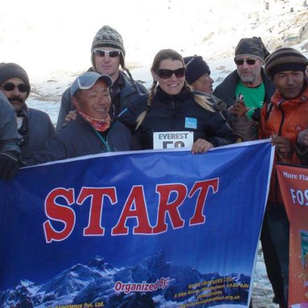 People celebrating in Mount Everest